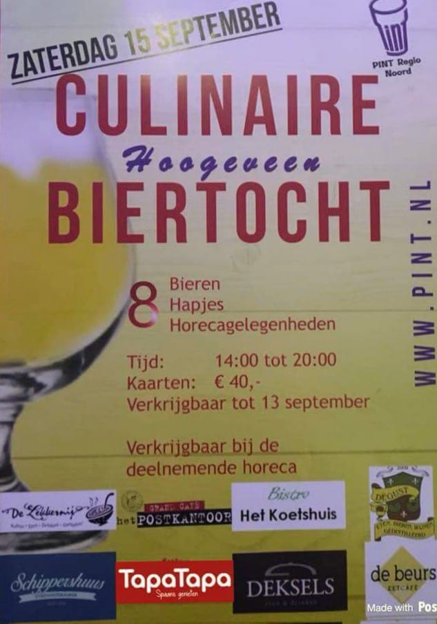 culinaire biertocht 2018 poster